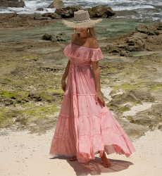 bohemian pink long dress KATE - Miss June