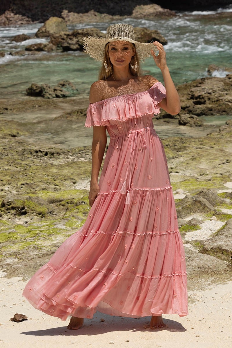 vestido largo rosa bohemio KATE - Miss June