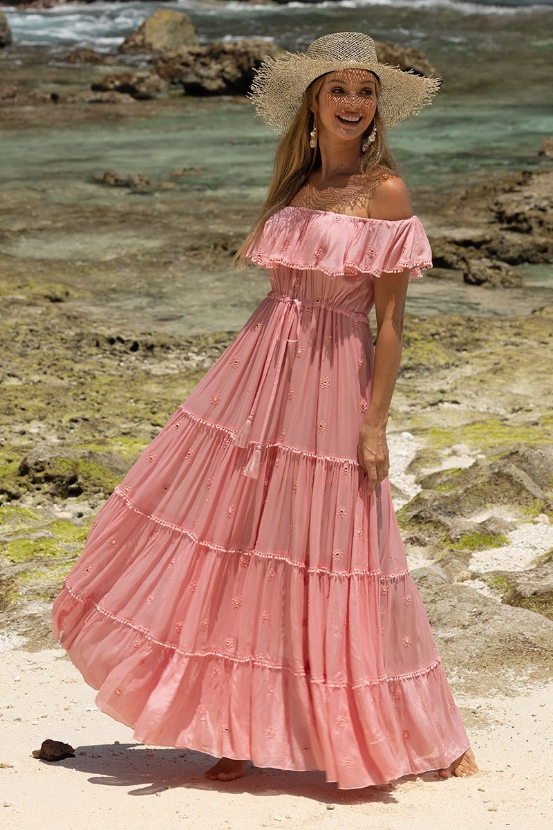 bohemian pink long dress KATE - Miss June