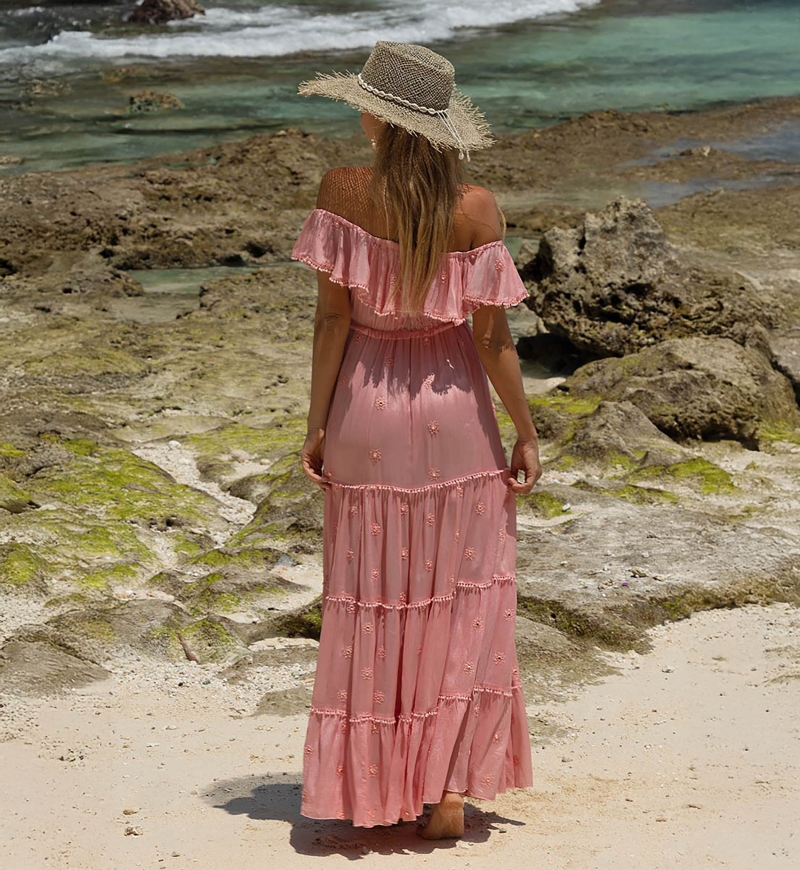 bohemian pink long dress KATE - Miss June