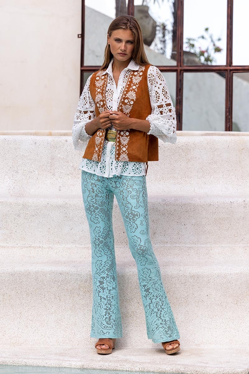 Cece Pants – Aqua – Crochet – Bohemian – Miss June Paris – 2