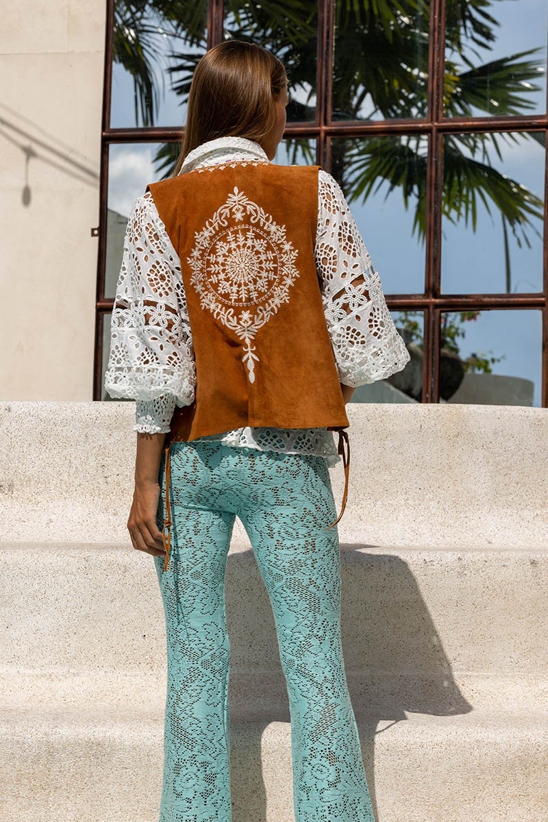 Pantalón Cece – Aqua – Crochet – Bohemio – Miss June Paris – 3