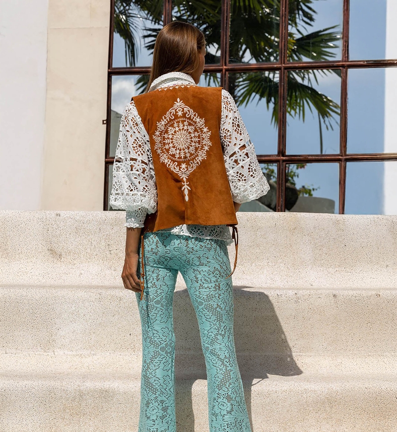 Cece Pants – Aqua – Crochet – Bohemian – Miss June Paris – 3