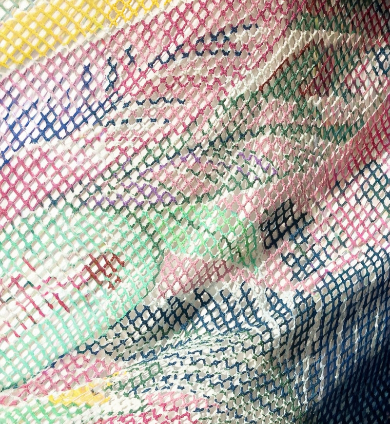 Robe Longue Angeles - multicouleure - coton crocheté - décolleté en V - bohème - Miss June Paris - 5