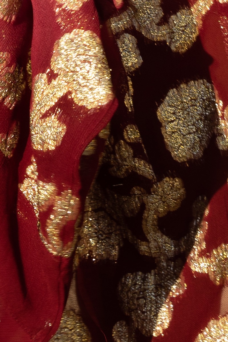 Kimono Corto Leny – melocotón/burdeos – detalles dorados – lurex – bohemio – Miss June Paris – 6