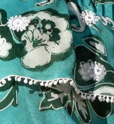 Top à Épaules Dénudées Thea - verte - imprimé blanc fleuri - style bohème - Miss June Paris - 6