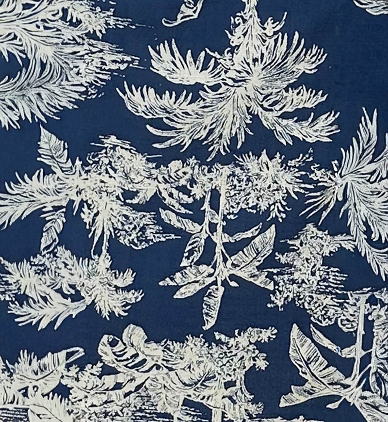 Jupe Courte Amor - bleue - imprimé blanc - asymétrique - boheme - Miss June Paris - 5