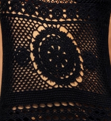 Birkin Long Dress - Black - Crochet - Long Sleeves - Bohemian - Miss June Paris - 7