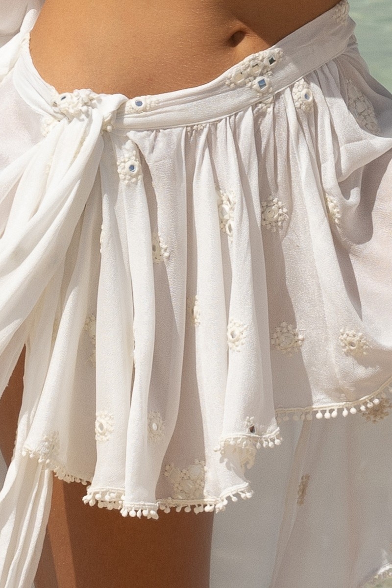 jupe CELESTE  - blanche - asymetrique - boheme chic - - Miss June Paris - 4