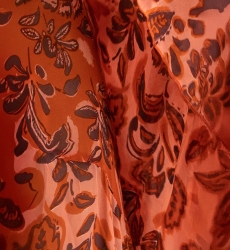 Robe Longue Vanessa - orange - motif fleuri - bretelles ajoustables - petits volants - boho chic - Miss June Paris - 6