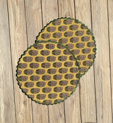 Set de table Blazing Yellow (Lot de 2) - rond - 100% coton - motifs floraux - Jardin Botanique - Miss June Paris - 4