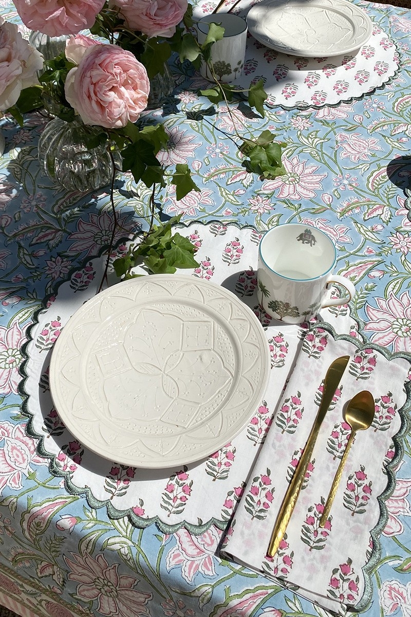 Set de table Blazing White (Lot de 2) - rond - 100% coton - motifs floraux - Jardin Botanique - Miss June Paris - 2