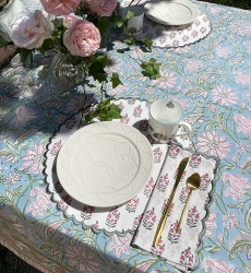 Set de table Blazing White (Lot de 2) - rond - 100% coton - motifs floraux - Jardin Botanique - Miss June Paris - 2