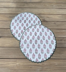 Set de table Blazing White (Lot de 2) - rond - 100% coton - motifs floraux - Jardin Botanique - Miss June Paris - 4