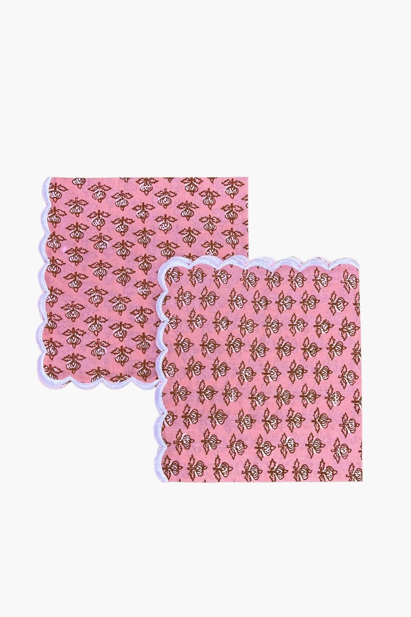 Juego de servilletas Petal Pink (Lote de 2) – cuadradas – algodón – motivos florales – Jardín Botánico – Miss June Paris – 1