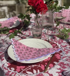 Petal Pink Napkin Set (Set of 2) – square – 100% cotton – floral patterns – Jardin Botanique – Miss June Paris – 2