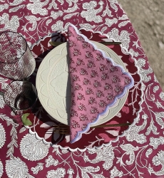 Juego de servilletas Petal Pink (Lote de 2) – cuadradas – algodón – motivos florales – Jardín Botánico – Miss June Paris – 4