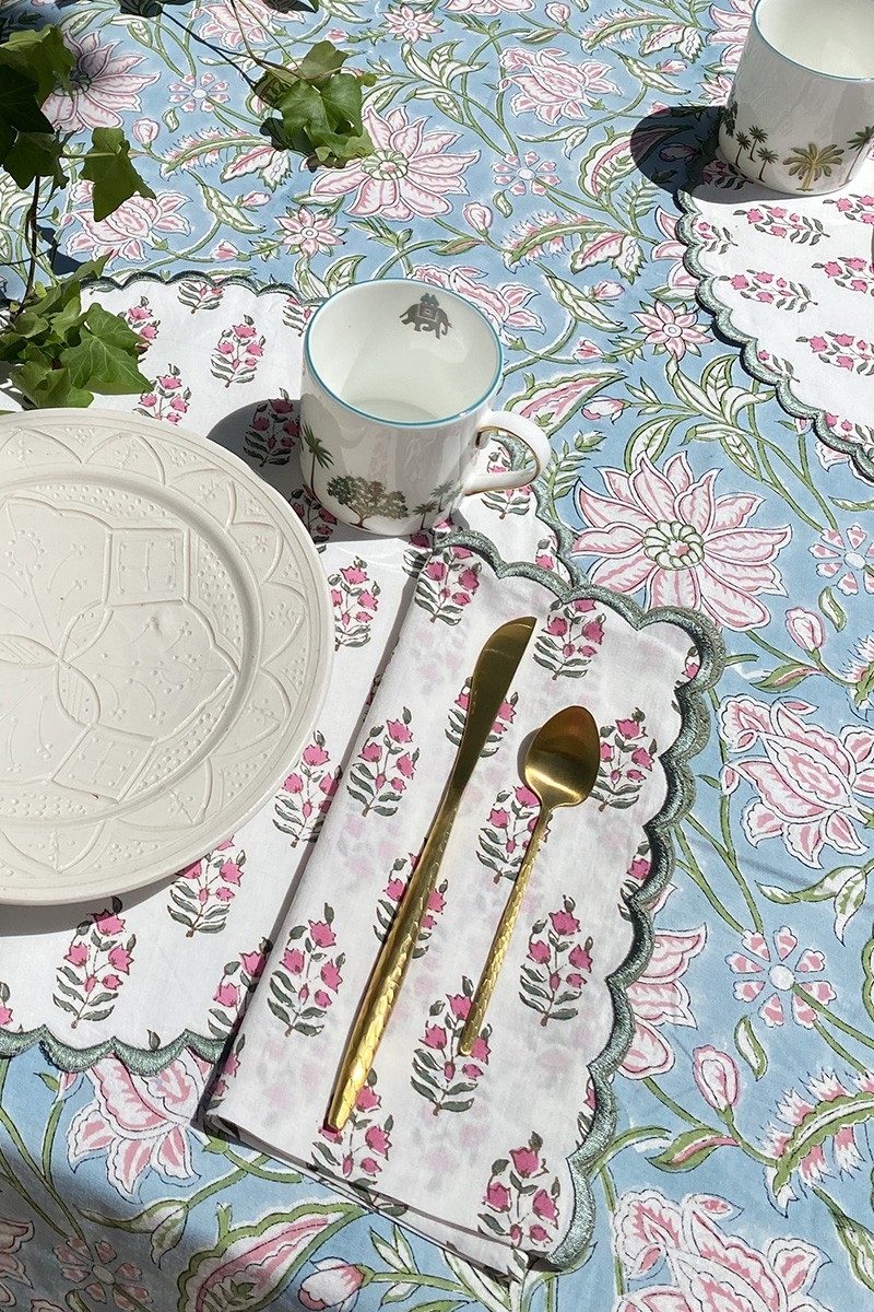 Pimrose Napkin Set (Set of 2) – square – cotton – floral design – Jardin Botanique – Miss June Paris – 2