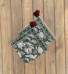 Moonlight Green Napkin Set (Set of 2) – floral – cotton – boho chic style – Jardin Botanique – Miss June Paris – 4