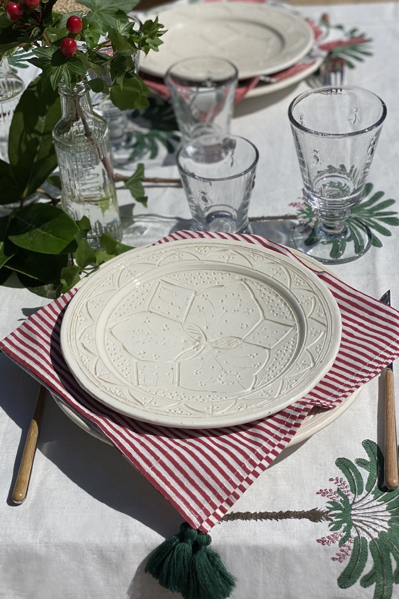 Serviette De Table Summer Stripes - en coton - style boho chic - Jardin Botanique - Miss June Paris - 3