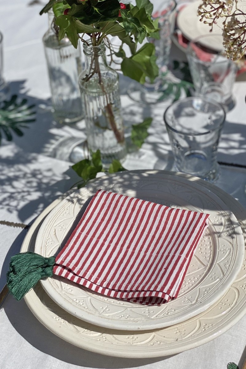 Servilleta Summer Stripes (Pack De 2) – algodón – estilo boho chic – Jardín Botánico – Miss June Paris – 2
