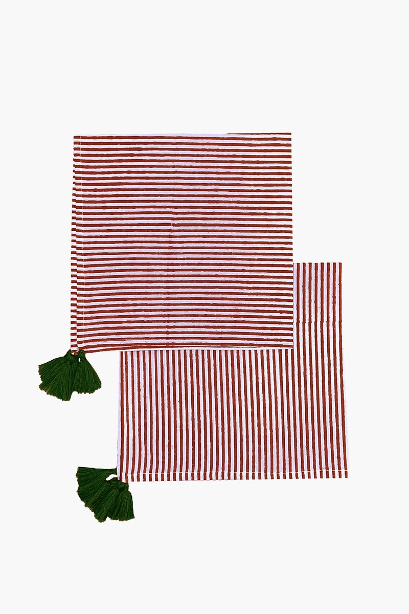 Summer Stripes Napkin (Set Of 2)– cotton – boho chic style – Jardin Botanique – Miss June Paris – 1
