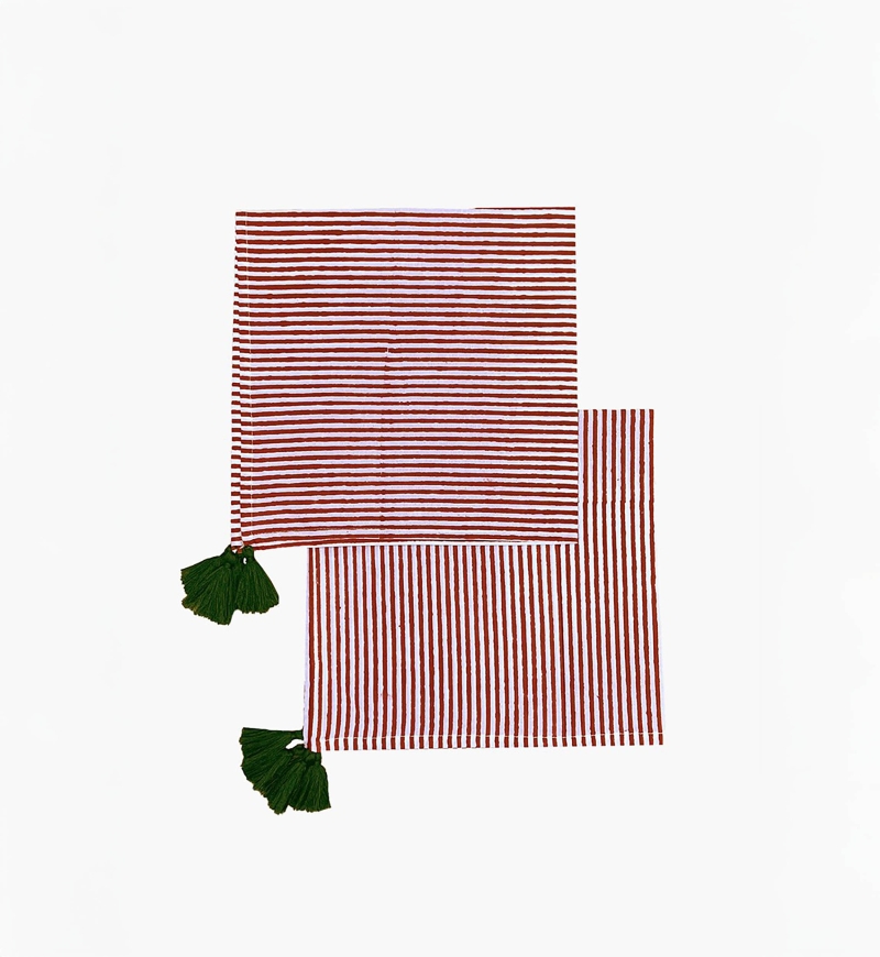 Servilleta Summer Stripes (Pack De 2) – algodón – estilo boho chic – Jardín Botánico – Miss June Paris – 1