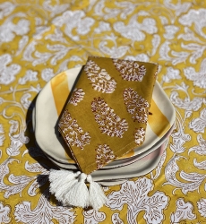 Serviette de table Misty Curry (Lot de 2) - 100% coton - design bohème floral - Jardin Botanique - Miss June Paris - 2